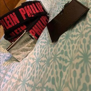 Phillip plein distressed industrial belt